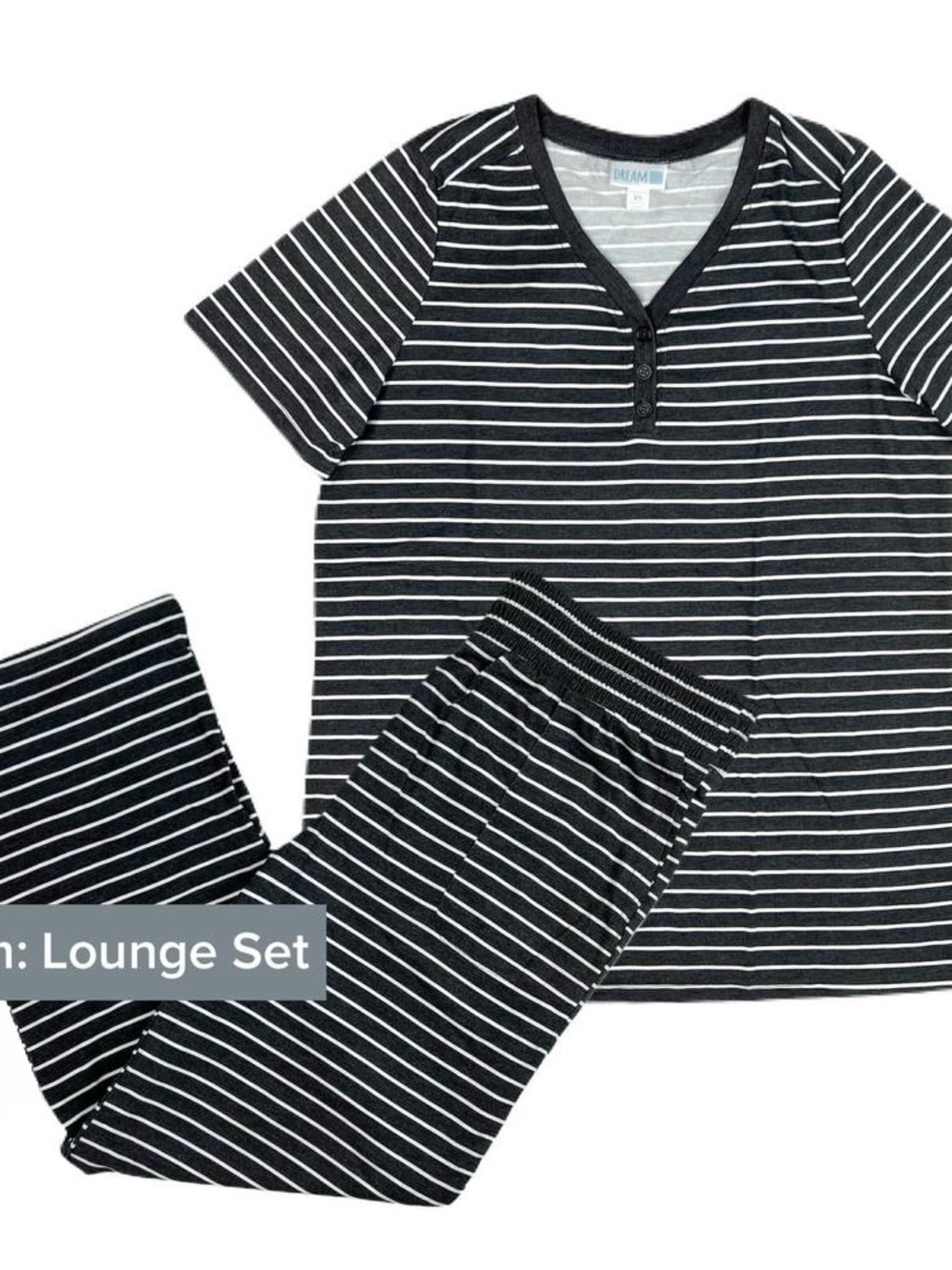 LuLaRoe Black and White Striped Short Sleeve Pajama Set